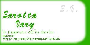 sarolta vary business card